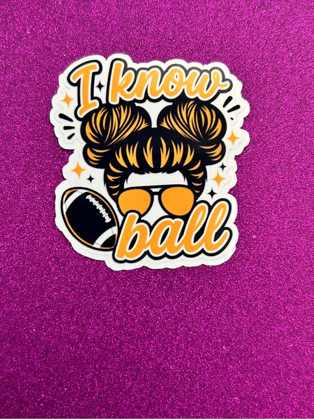 I Know Ball Vinyl Sticker - Yellow & Black